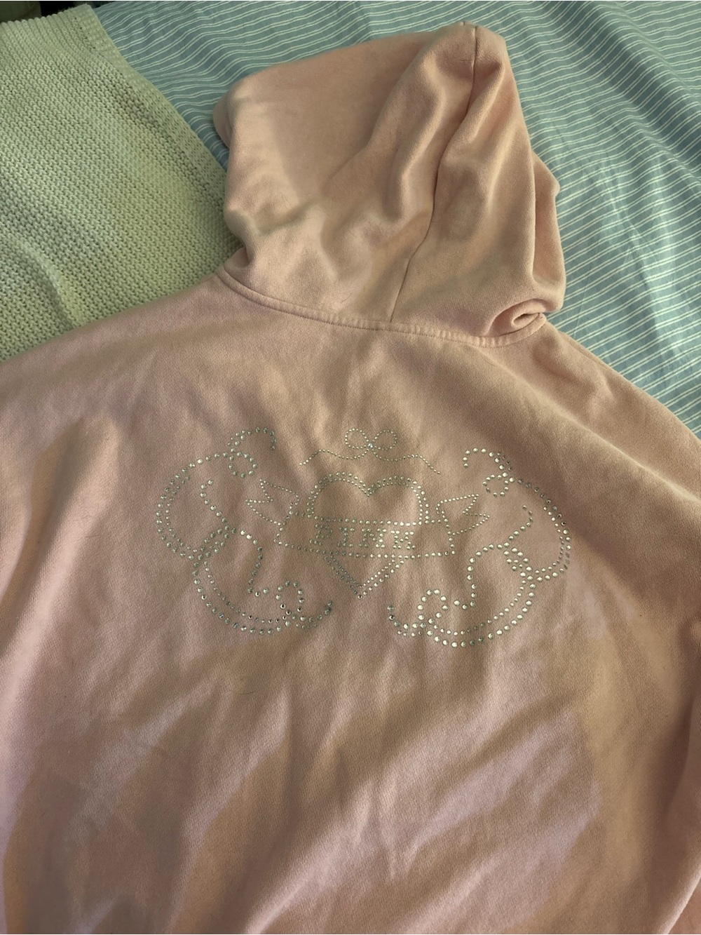 Pink Rhinestone "Pink" Zip Hoodie - Picture 2 of 2
